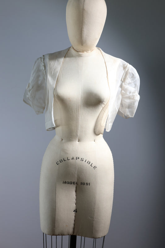 Eavis & Brown Organza Bolero Top - Ivory