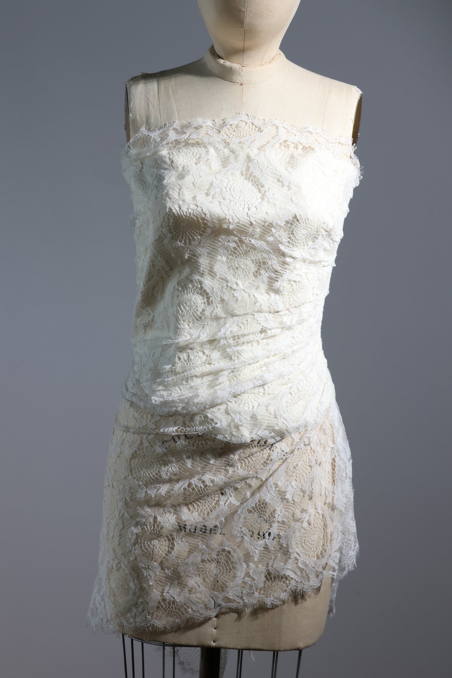 Marc Le Bihan Lace Overlay Bustier - Ecru / Ecru