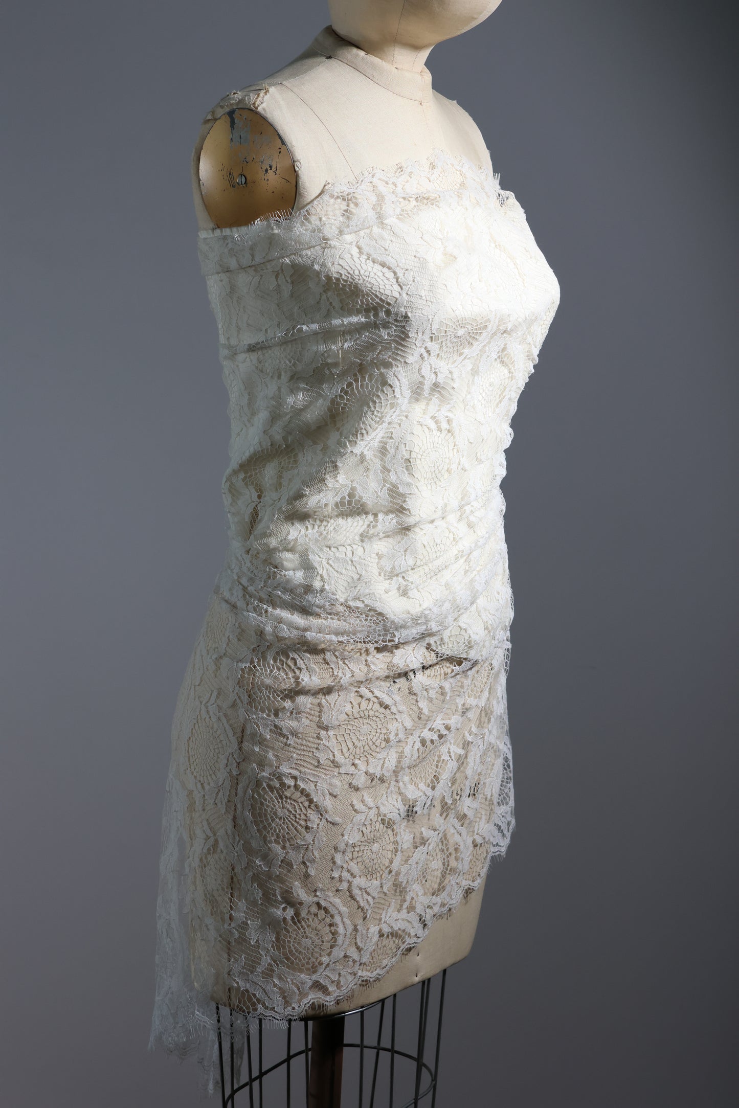 Marc Le Bihan Lace Overlay Bustier - Ecru / Ecru