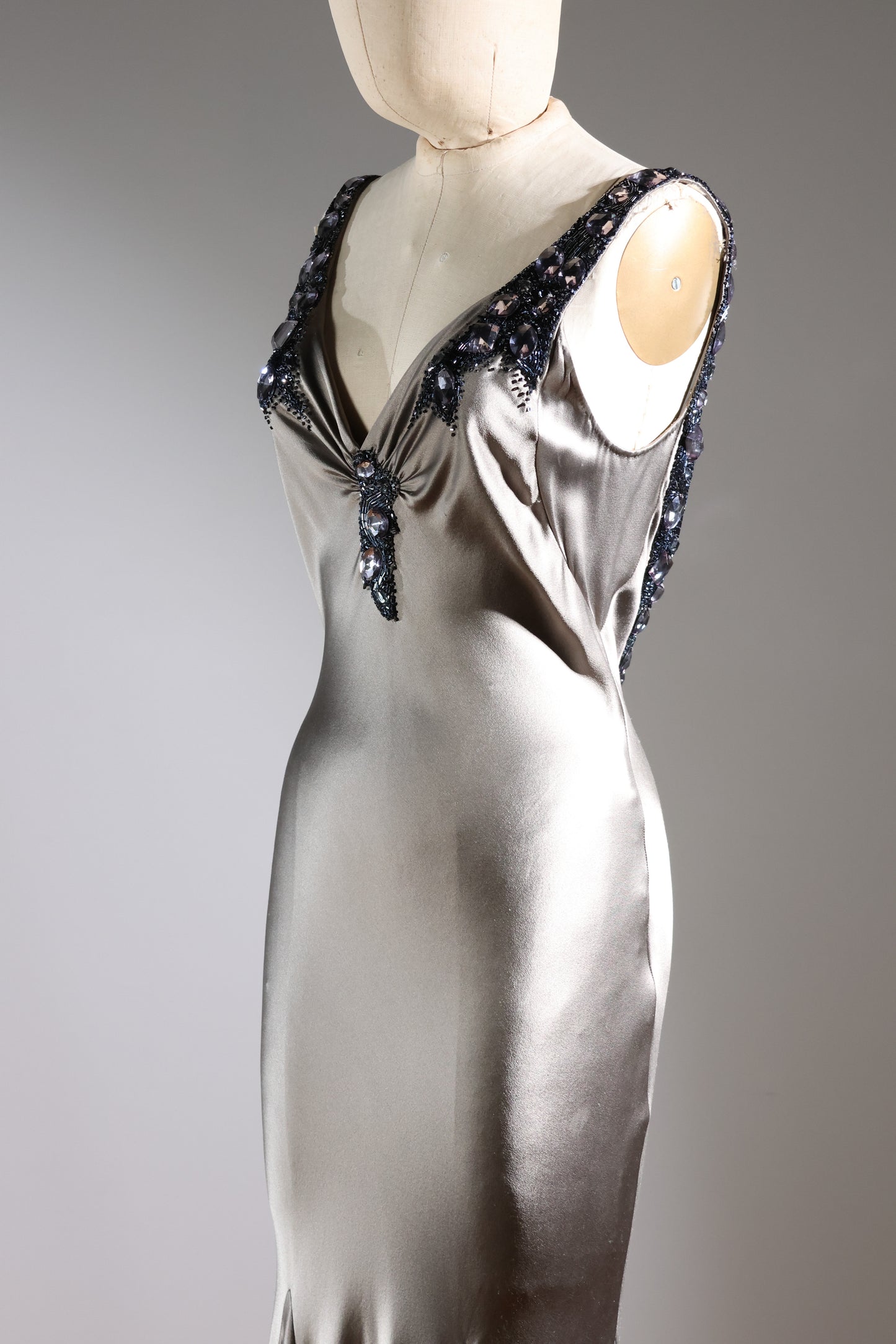 Eavis & Brown Bling Godet Dress - Grey / Black