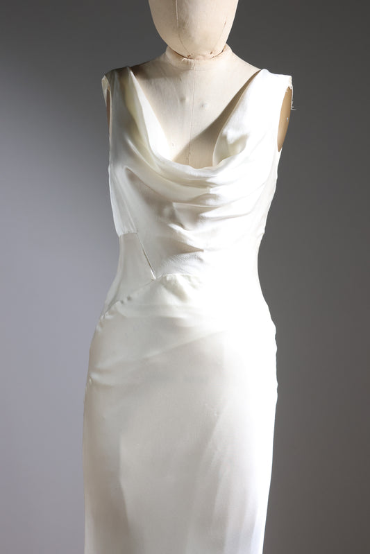 Eavis & Brown Silk Satin Dress - Ivory