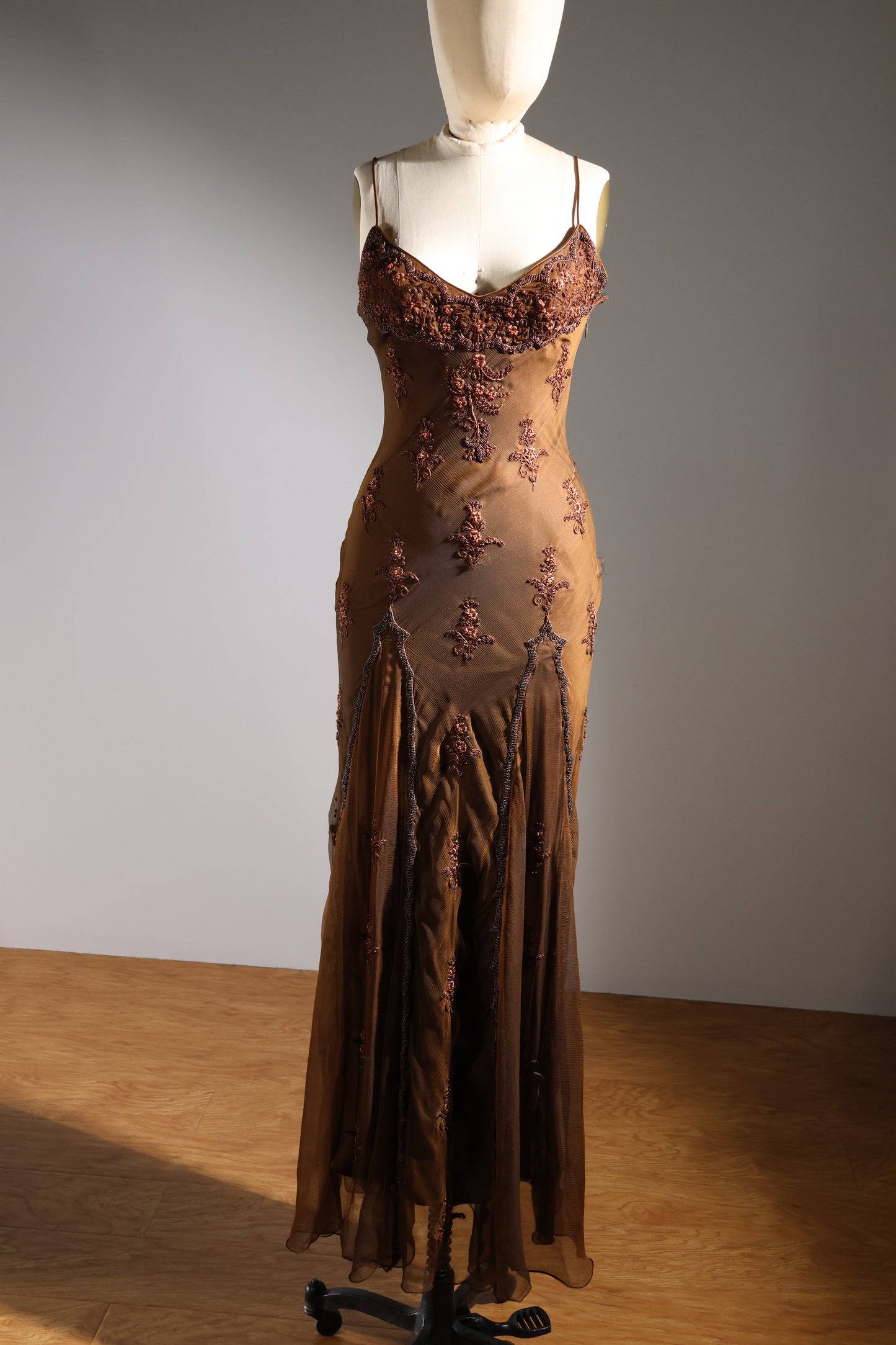 Eavis & Brown Scallop Dress - Bronze