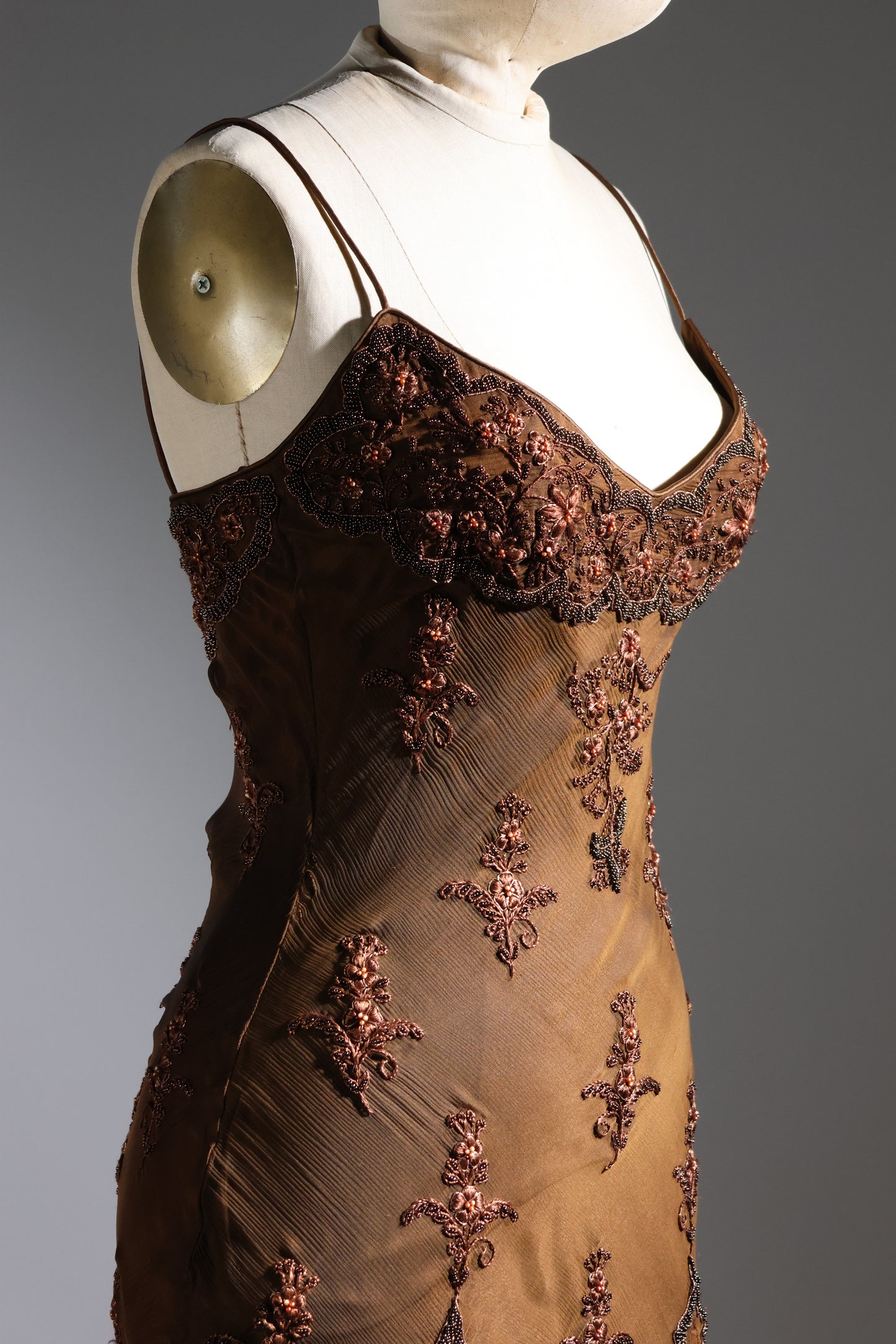 Eavis & Brown Scallop Dress - Bronze