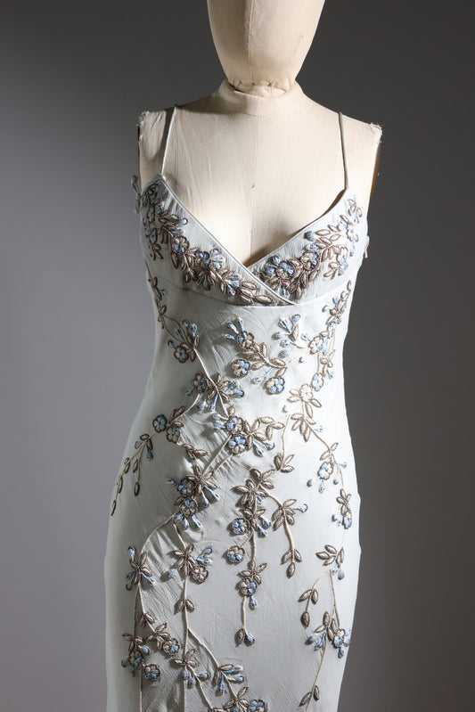 Eavis & Brown Blossom Dress - Pale Blue