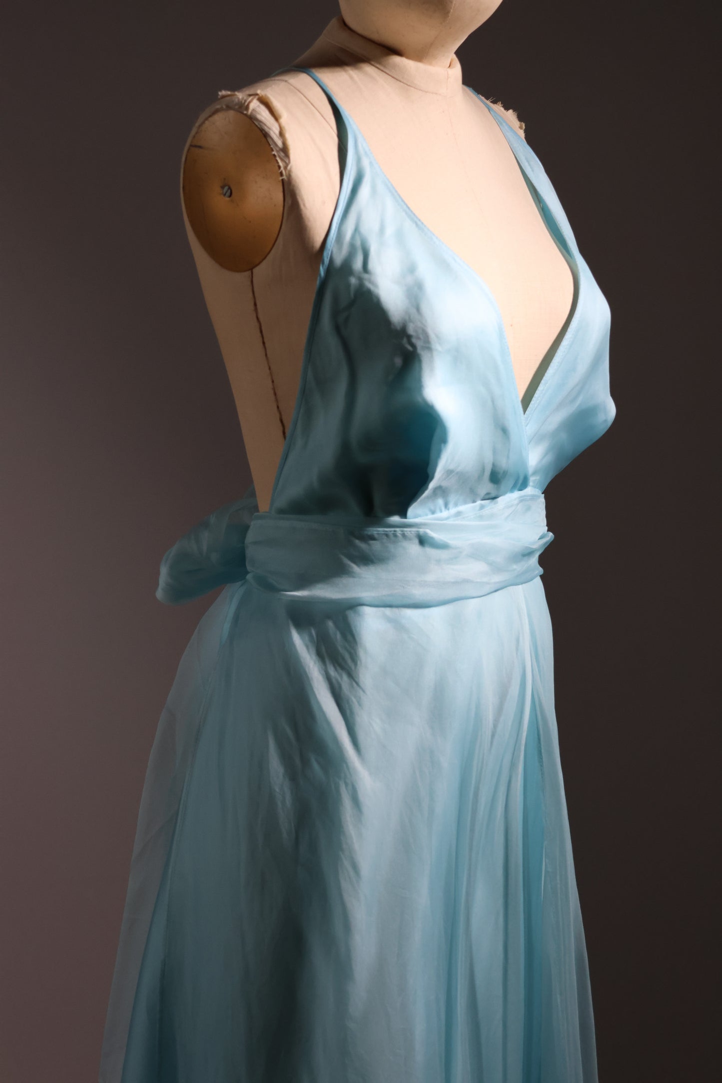 Les Habitudes Lined Parson Dress - Baby Blue