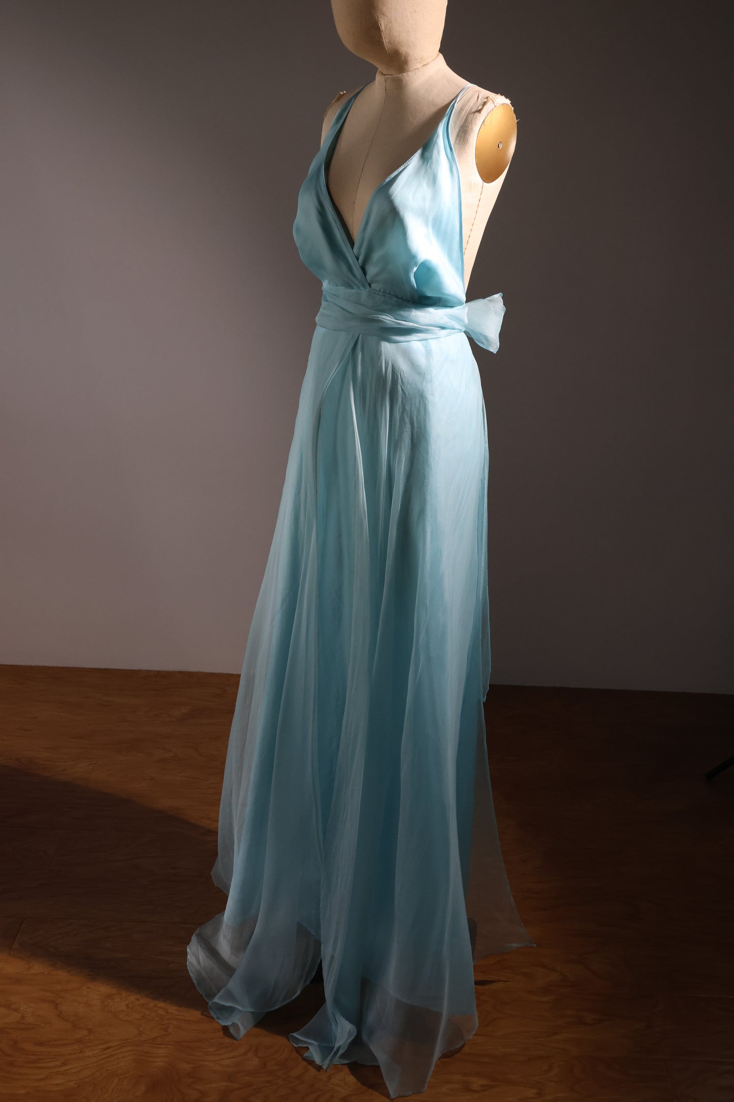 Les Habitudes Lined Parson Dress - Baby Blue