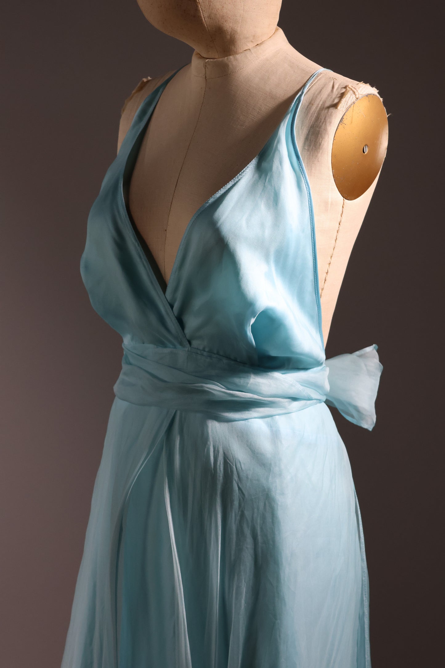 Les Habitudes Lined Parson Dress - Baby Blue