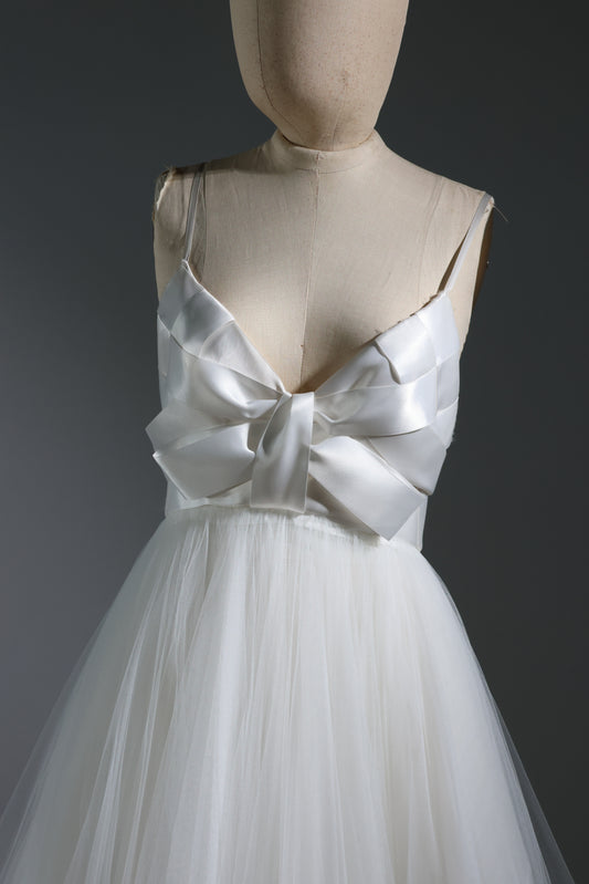 David Fielden Tulle Skirt Bask Ribbon Top - Ivory