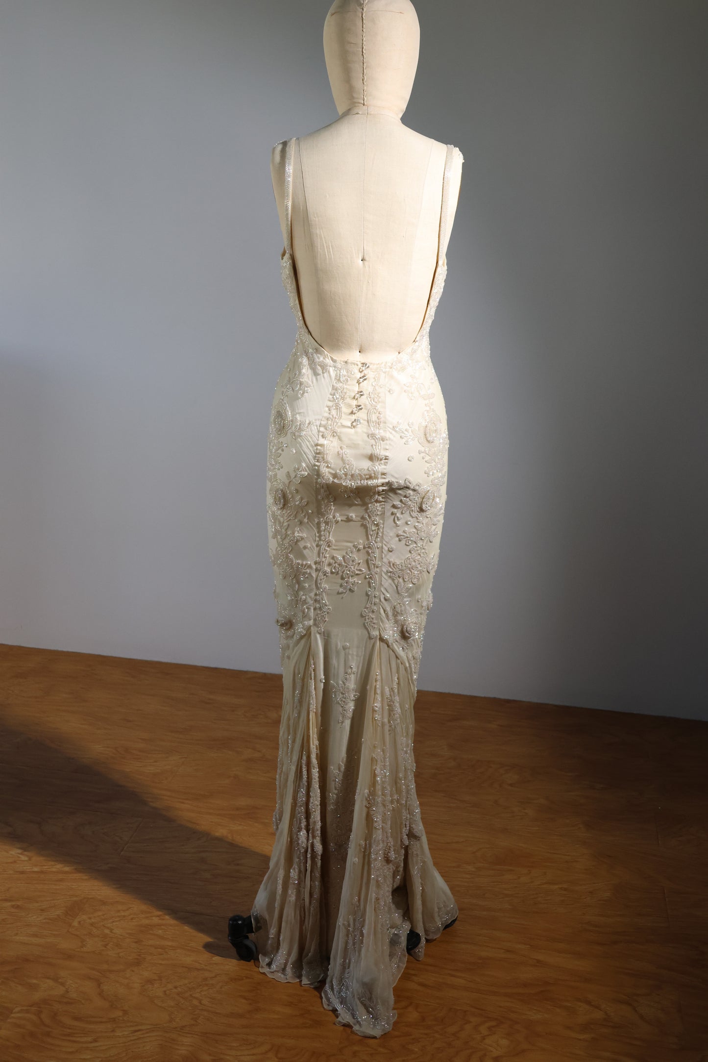 Les Habitudes Beaded Pattern Dress 126 - Cream