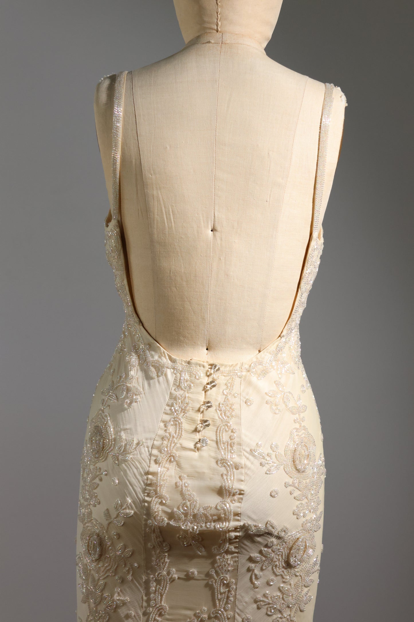 Les Habitudes Beaded Pattern Dress 126 - Cream