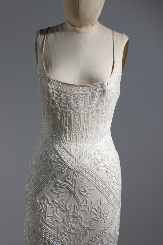 Eavis & Brown Trellis Long Dress 71 - White / White