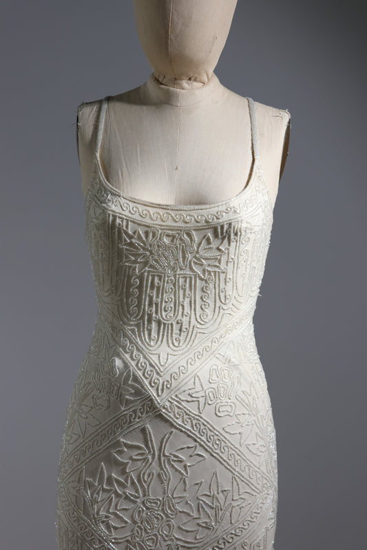 Eavis & Brown Trellis Long Dress 71 - Ivory / Crystal