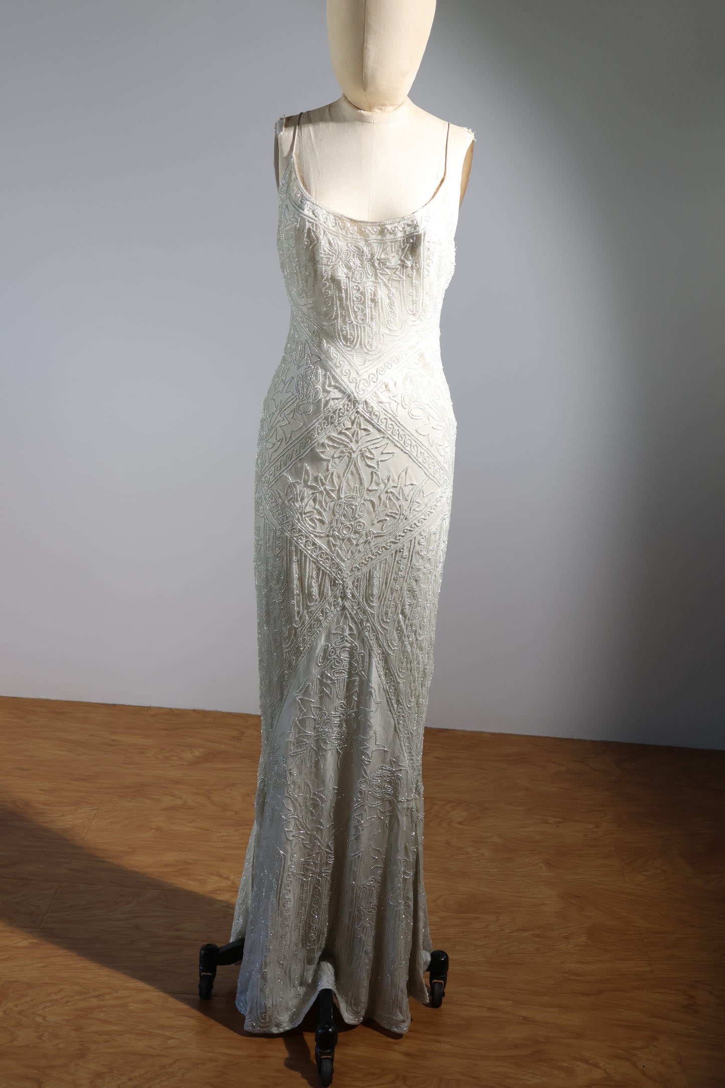 Eavis & Brown Changeant Trellis Gown 131 - Pale Blue / Crystal / Ivory