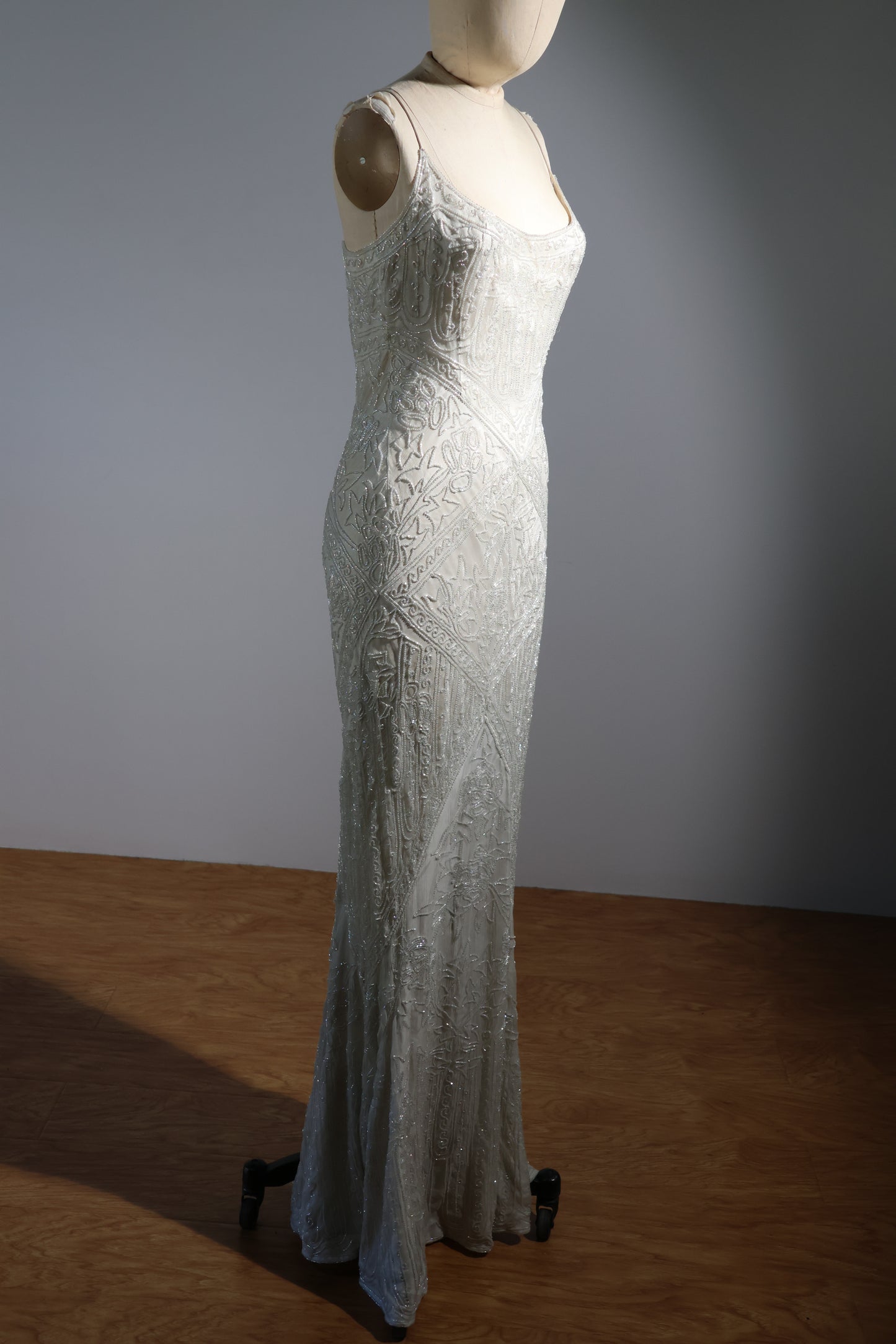 Eavis & Brown Changeant Trellis Gown 131 - Pale Blue / Crystal / Ivory