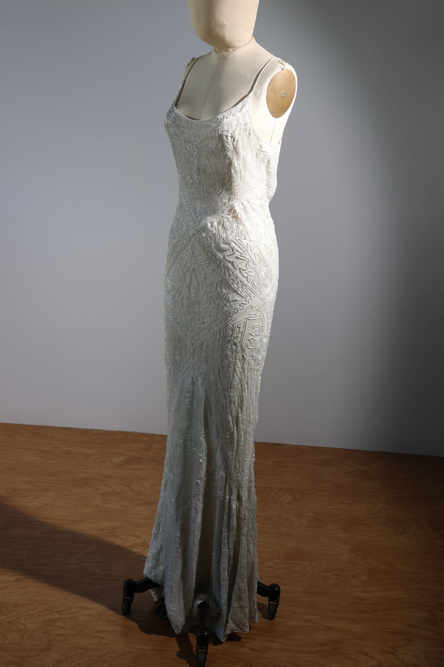 Eavis & Brown Changeant Trellis Gown 131 - Pale Blue / Crystal / Ivory