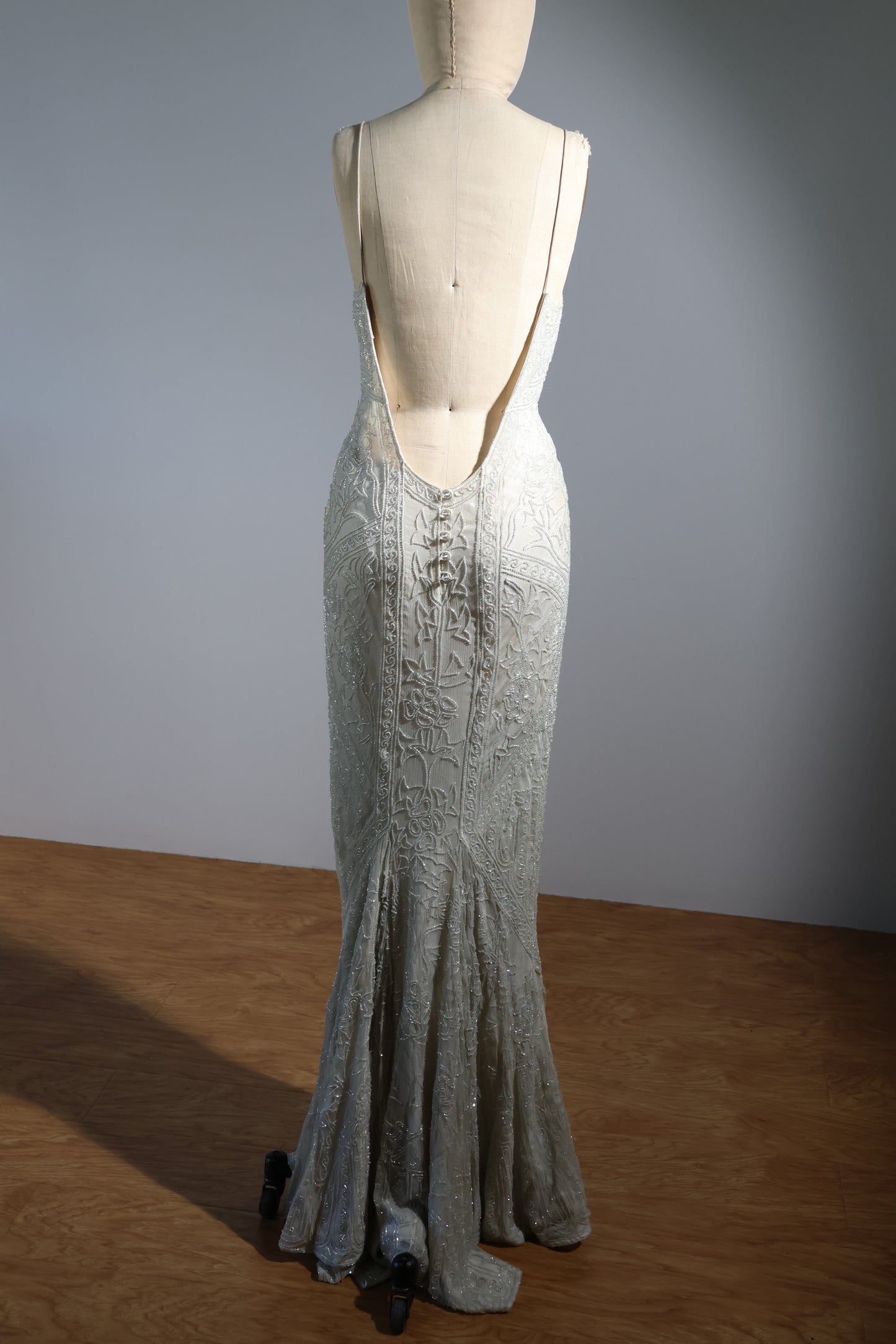 Eavis & Brown Changeant Trellis Gown 131 - Pale Blue / Crystal / Ivory