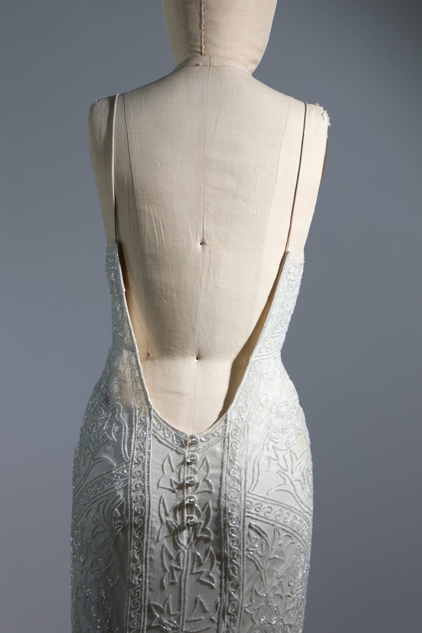 Eavis & Brown Changeant Trellis Gown 131 - Pale Blue / Crystal / Ivory