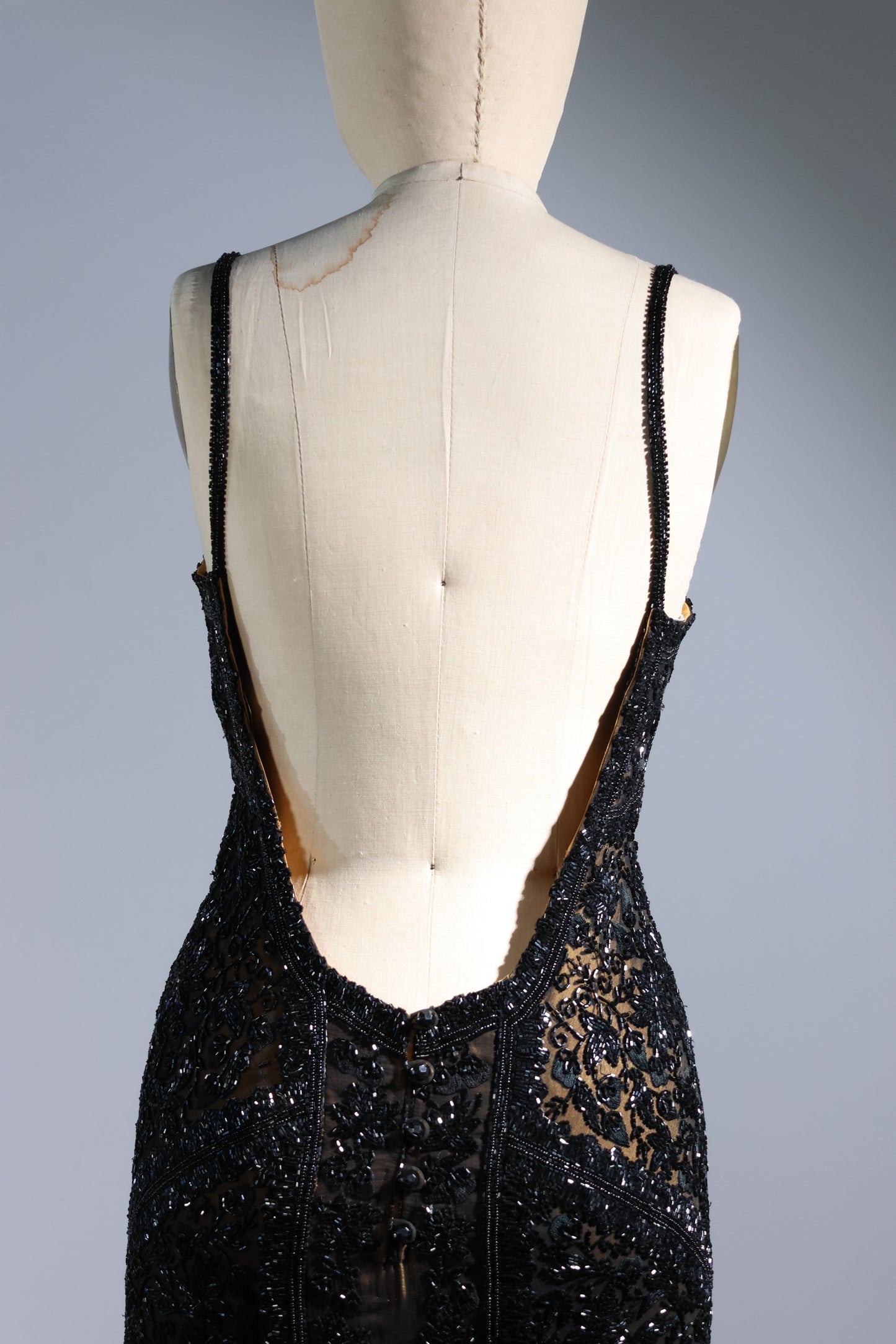 Eavis & Brown Striped Beaded Long Dress 99 - Black / Gold