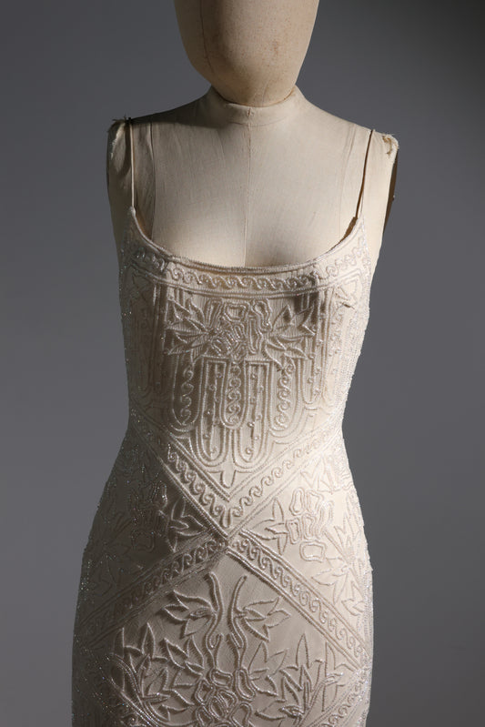 Eavis & Brown Trellis Long Dress 71 - Pale Pink / Crystal / Ivory