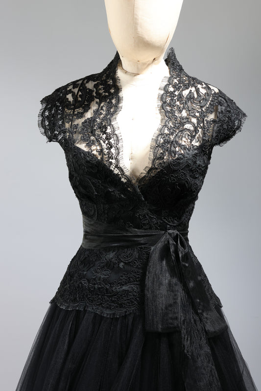 Eavis & Brown Grace Dress Long Silk Tulle - DR217 Black